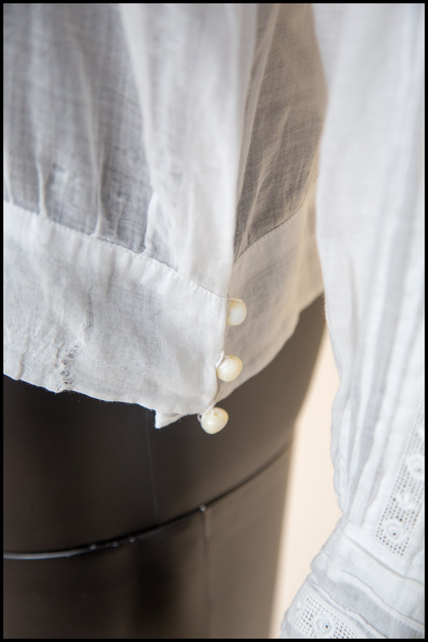 Vintage 1920s Embroidered White Cotton Blouse