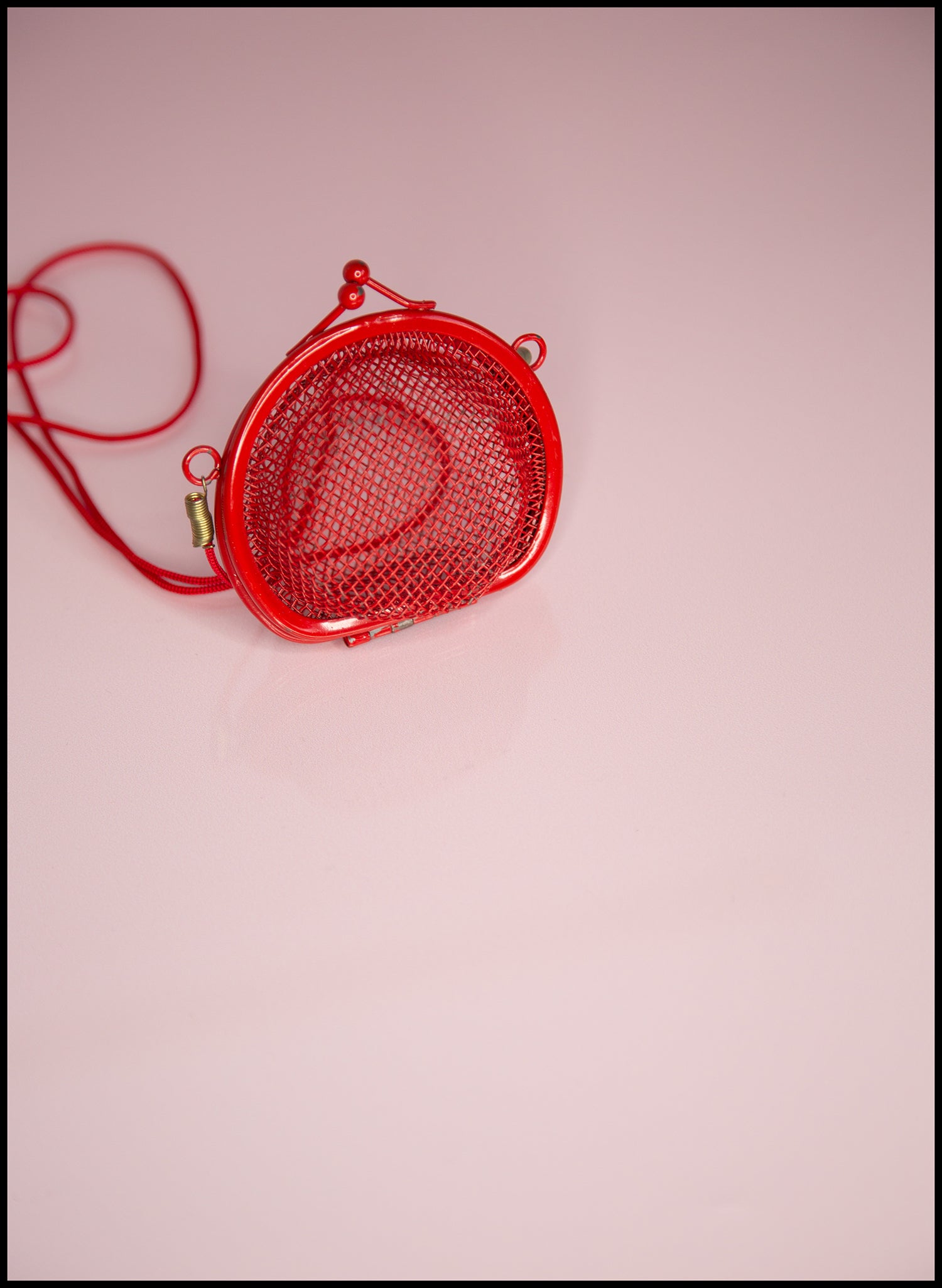 Vintage 1970s Red Metal Mini Disco Bag