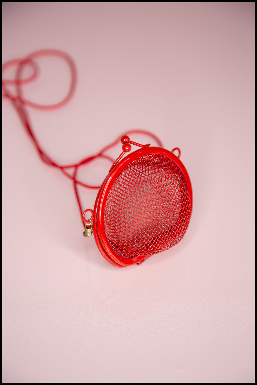 Vintage 1970s Red Metal Mini Disco Bag