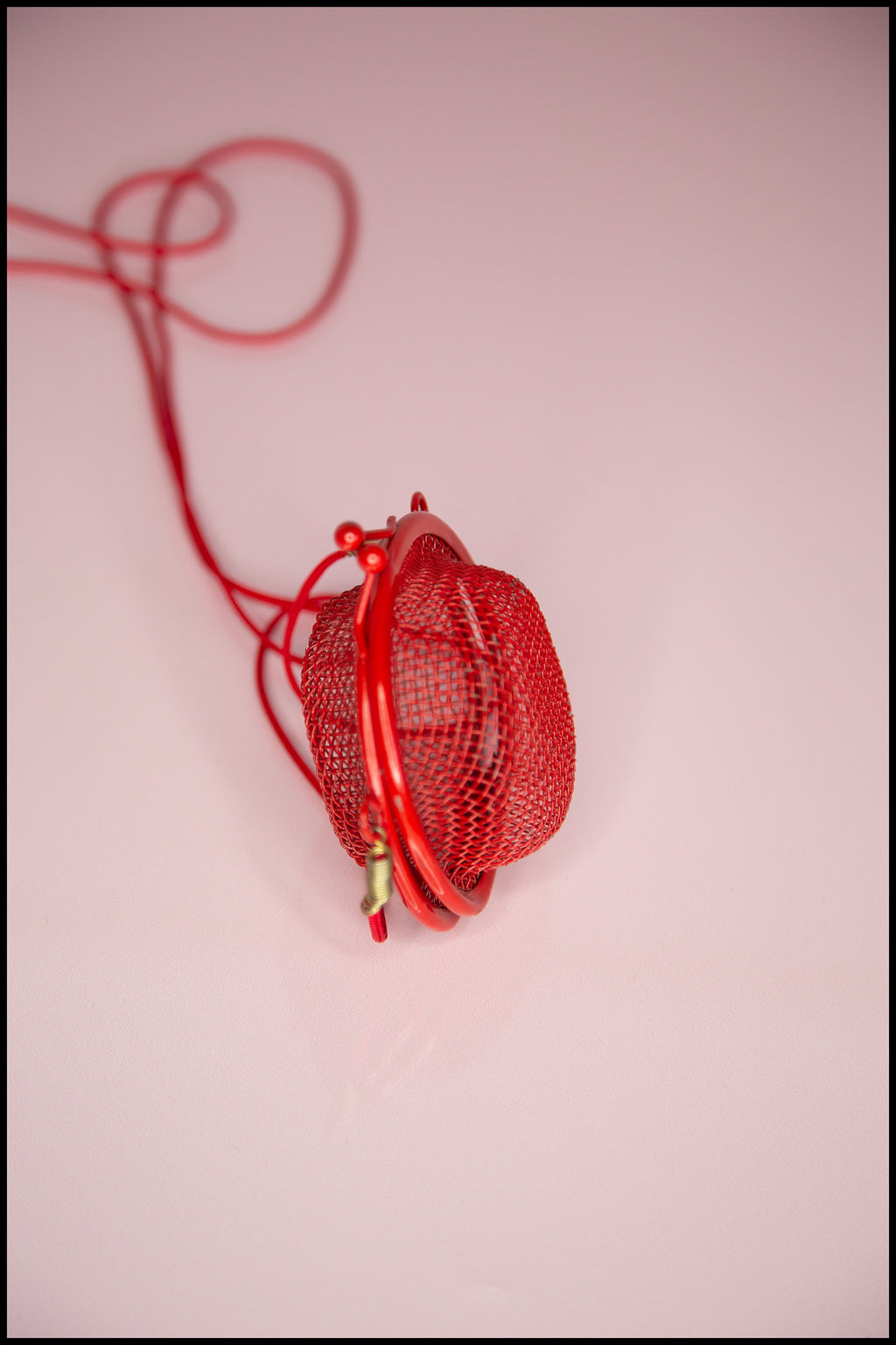 Vintage 1970s Red Metal Mini Disco Bag