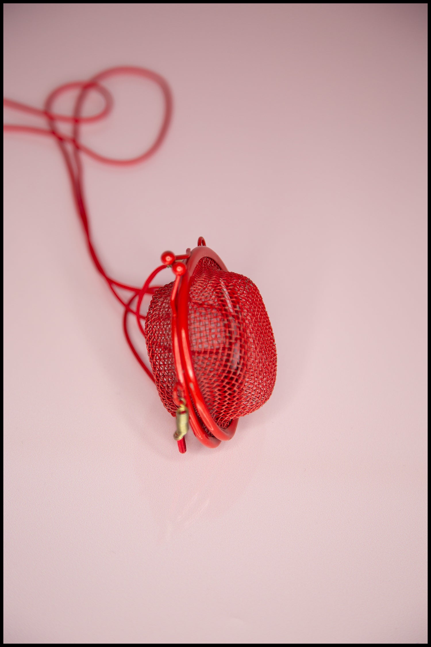 Vintage 1970s Red Metal Mini Disco Bag