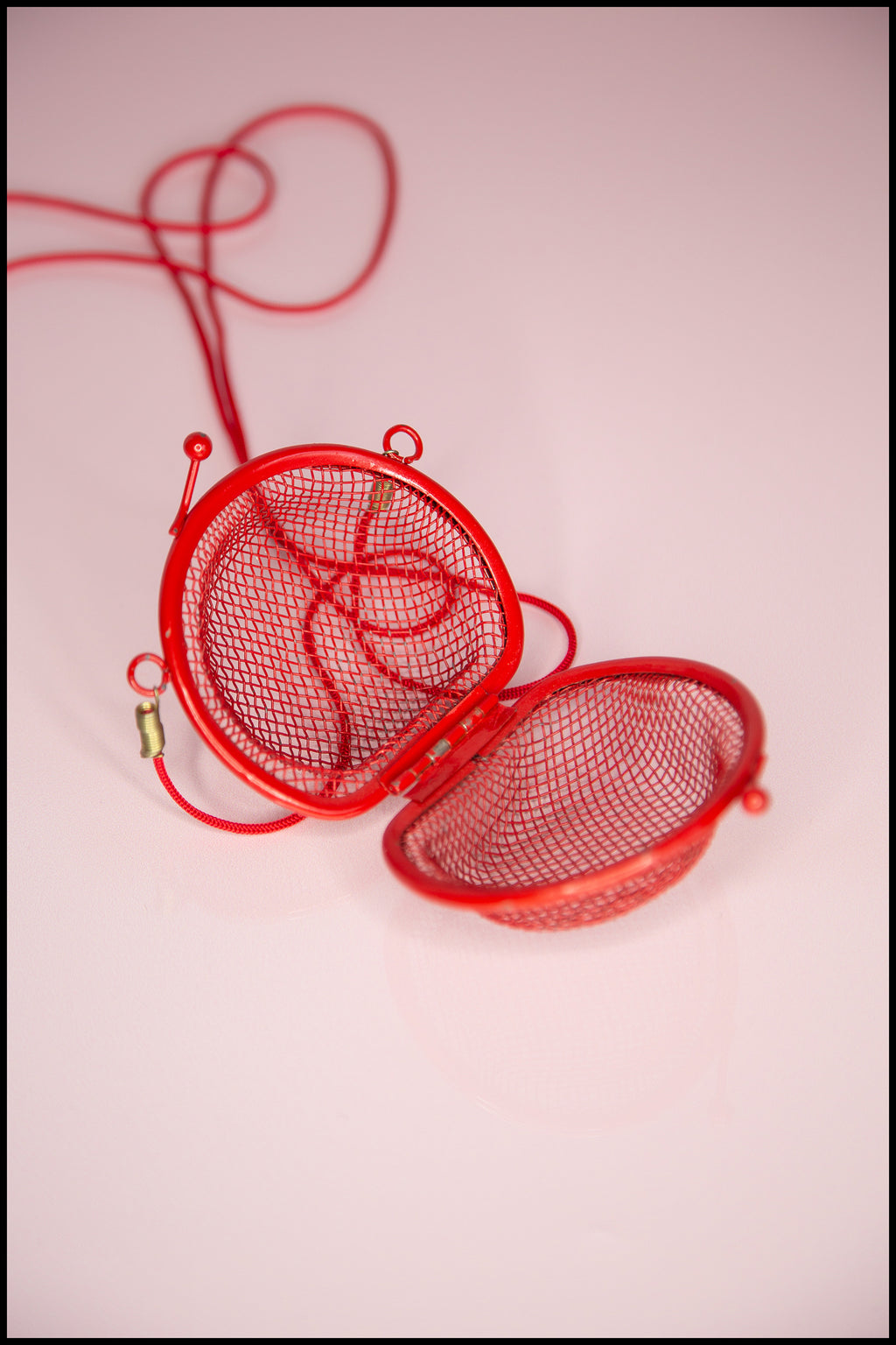 Vintage 1970s Red Metal Mini Disco Bag