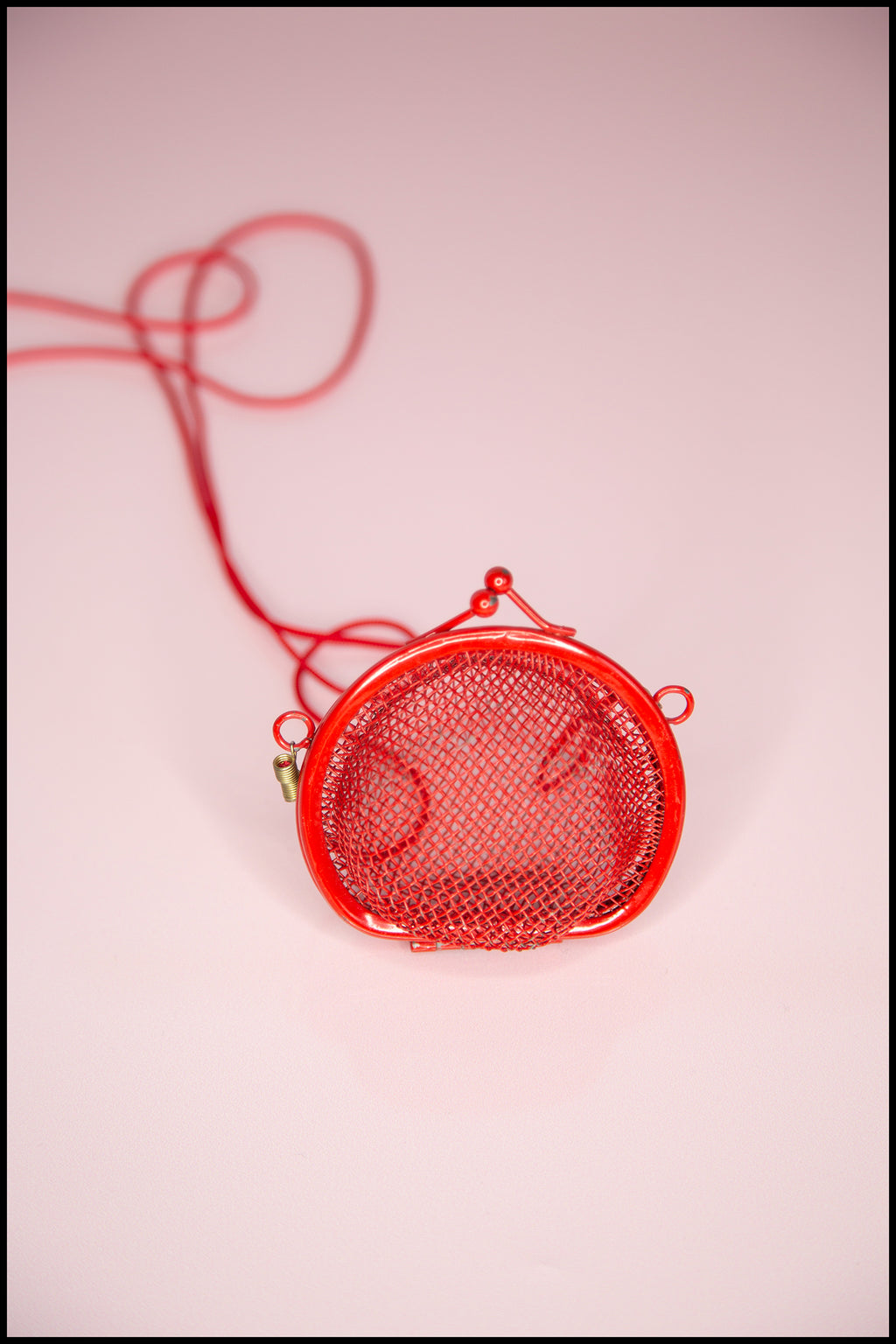 Vintage 1970s Red Metal Mini Disco Bag