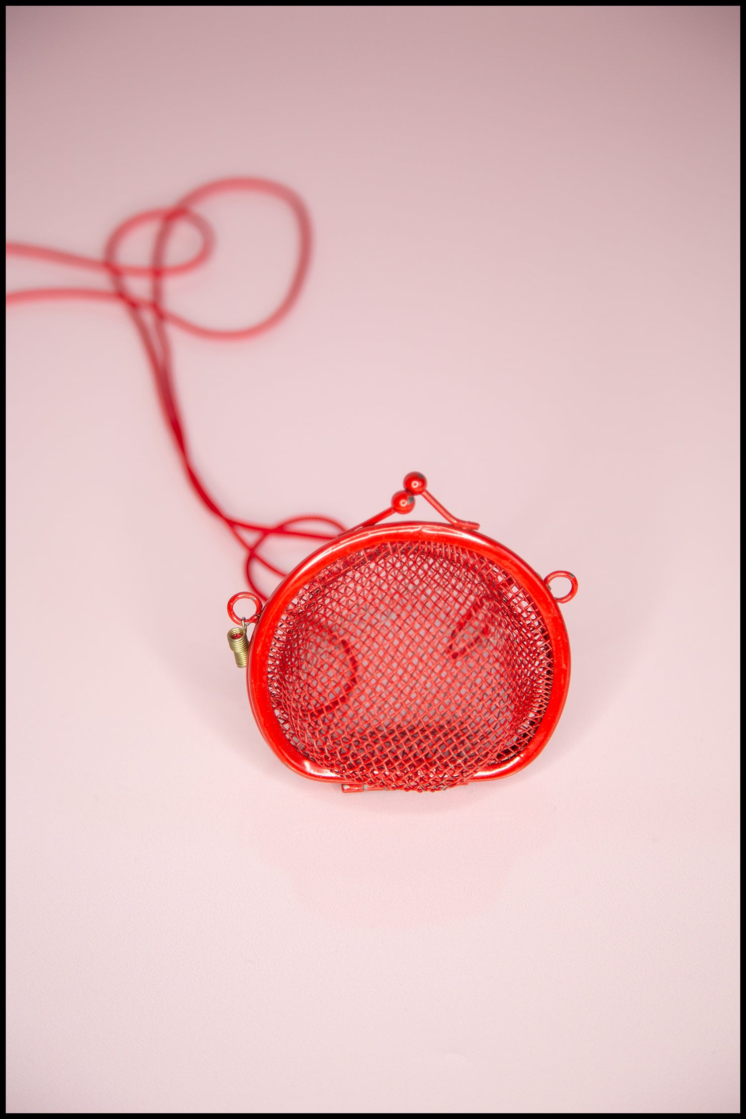 Vintage 1970s Red Metal Mini Disco Bag