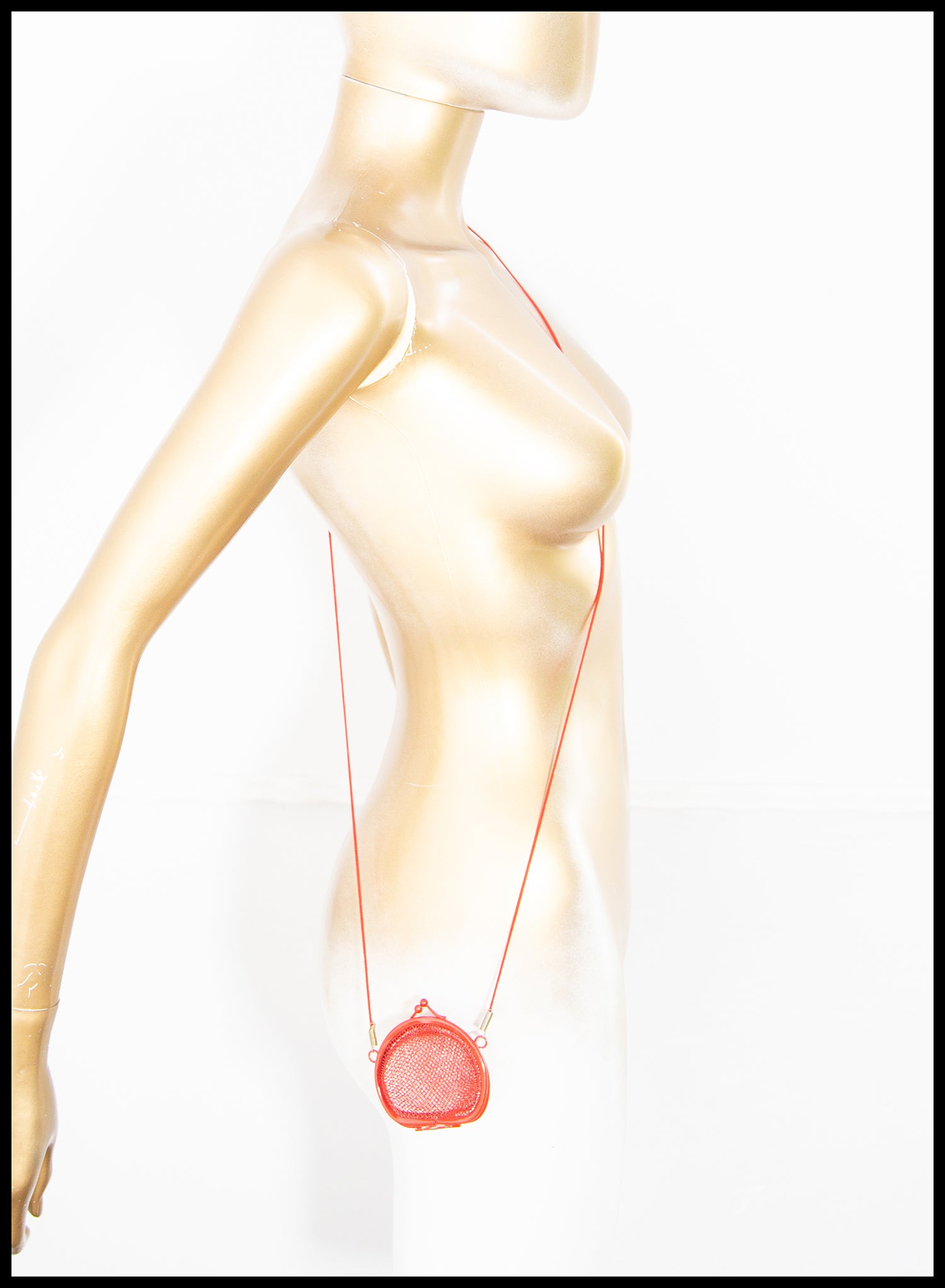 Vintage 1970s Red Metal Mini Disco Bag