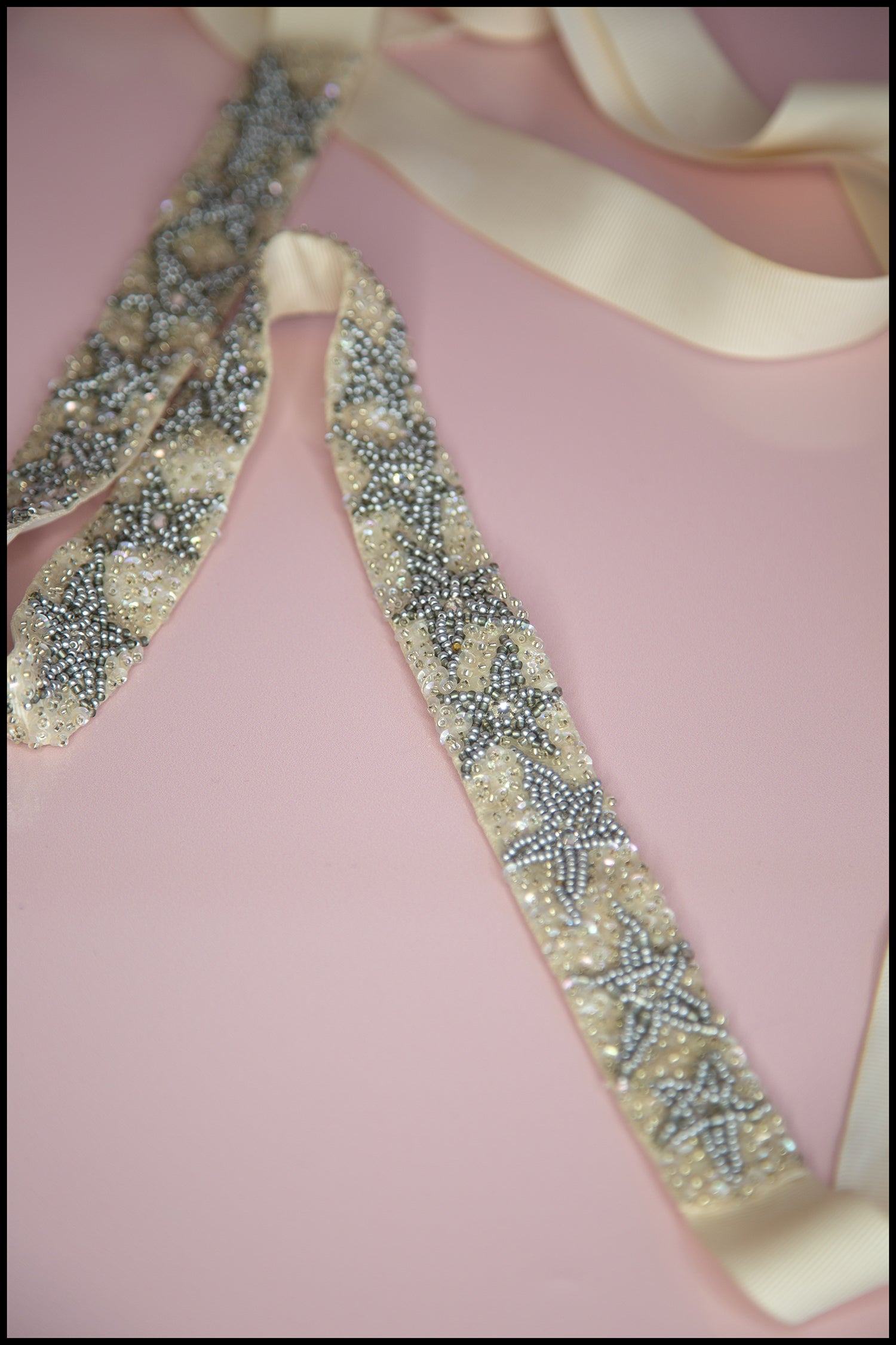 Silver Stars Beaded Belt