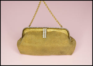 Vintage 1930s Chain Rhinestone Evening Bag
