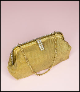Vintage 1930s Chain Rhinestone Evening Bag