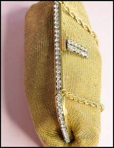Vintage 1930s Chain Rhinestone Evening Bag