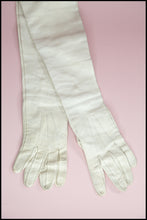 Vintage 1930s Long White Leather Gloves
