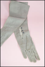 Vintage 1950s Grey Leather Long Gloves