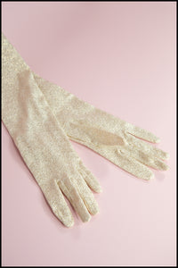 Vintage 1960s Gold Lurex Gloves