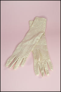 Vintage 1960s Gold Lurex Gloves