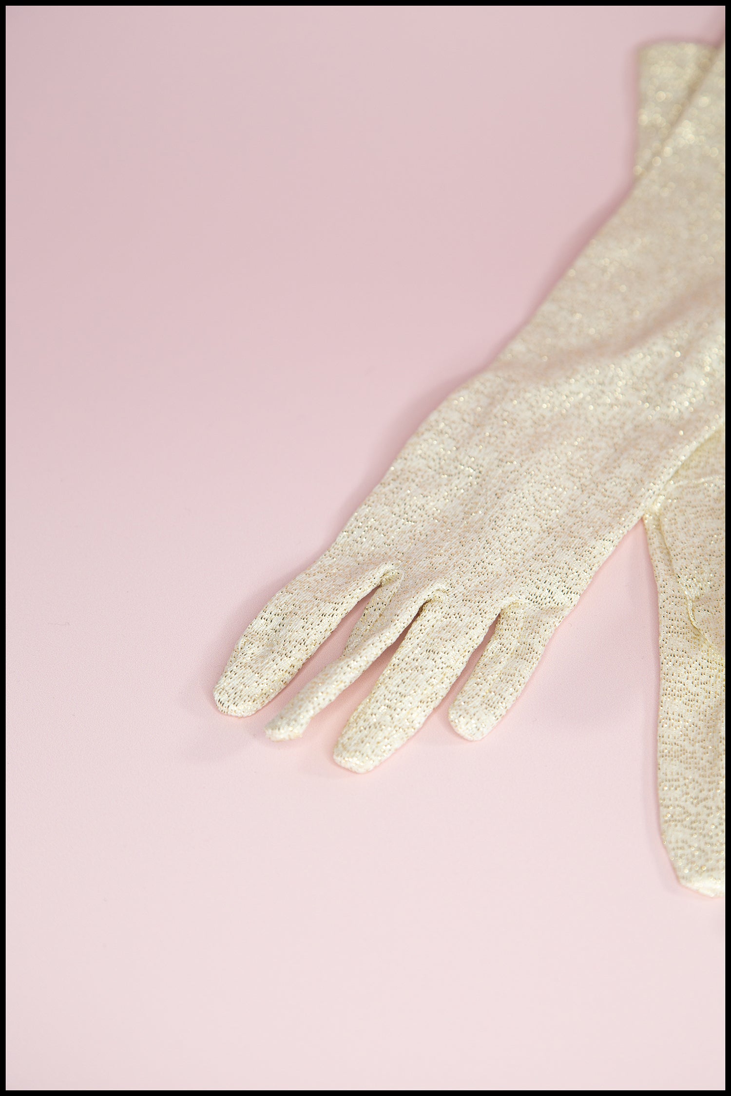 Vintage 1960s Gold Lurex Gloves