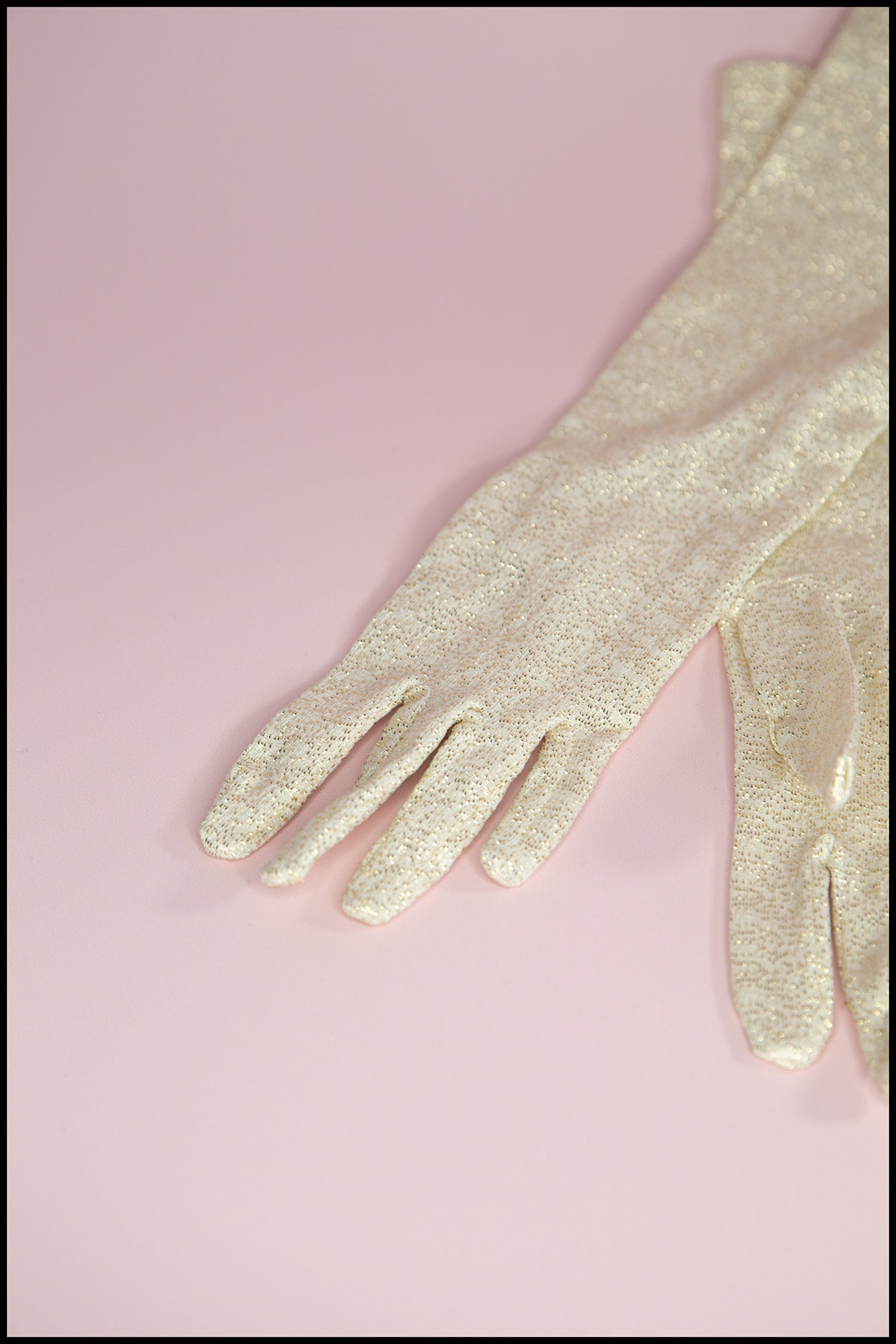 Vintage 1960s Gold Lurex Gloves