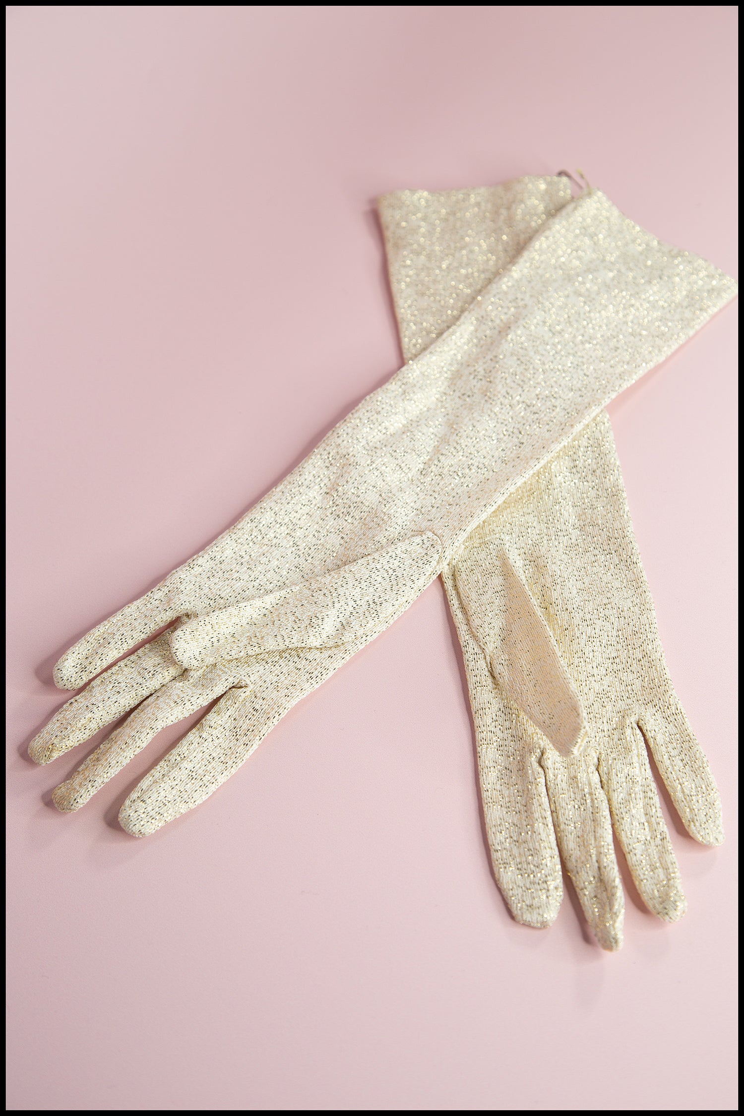 Vintage 1960s Gold Lurex Gloves