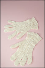 Vintage 1960s Cream Cotton Crotchet Gloves
