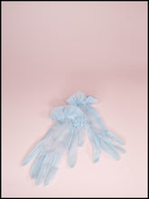 Vintage 1950s Blue Nylon Gloves