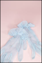 Vintage 1950s Blue Nylon Gloves