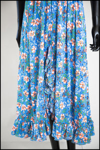 'Blue Belle' Floral Cotton Midi Dress