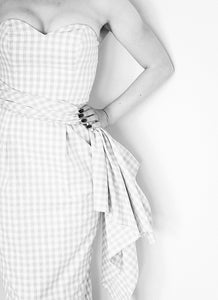 Gigi - Pink Gingham Cotton Midi Dress
