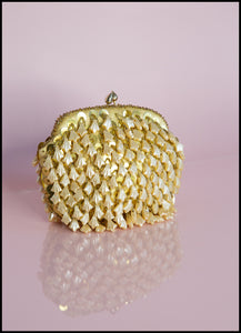 Vintage 1950s Gold Beaded Cocktail Bag