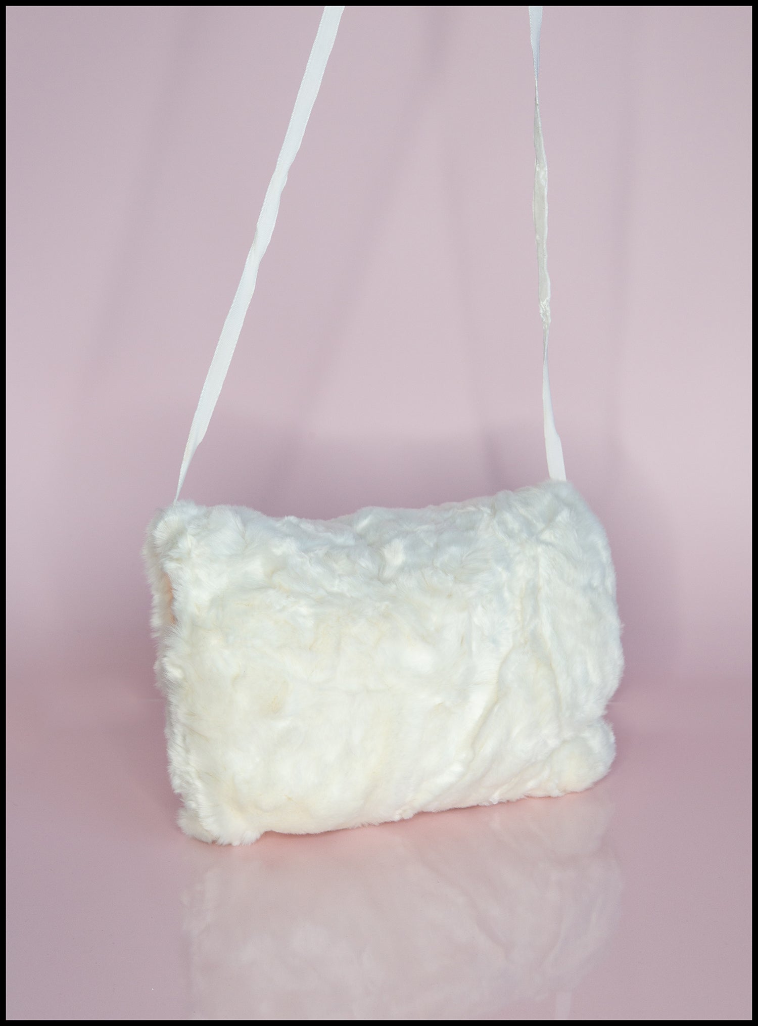 Ivory Faux Fur Muff Hand warmer Bag