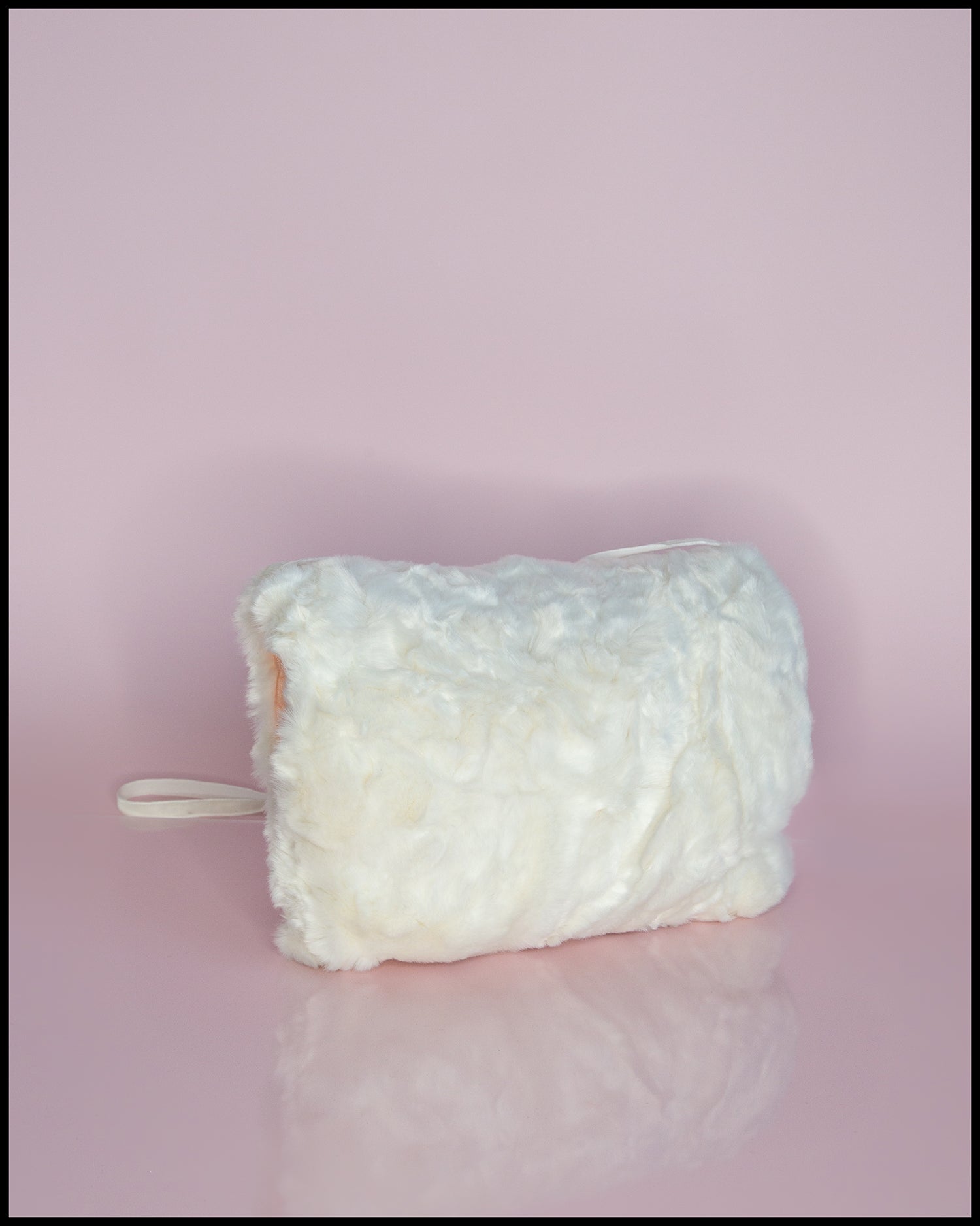 Ivory Faux Fur Muff Hand warmer Bag