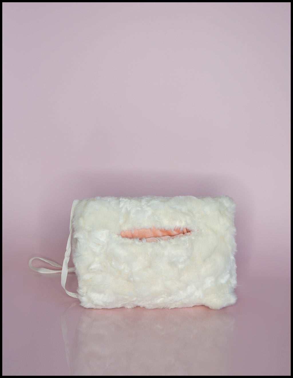 Ivory Faux Fur Muff Hand warmer Bag