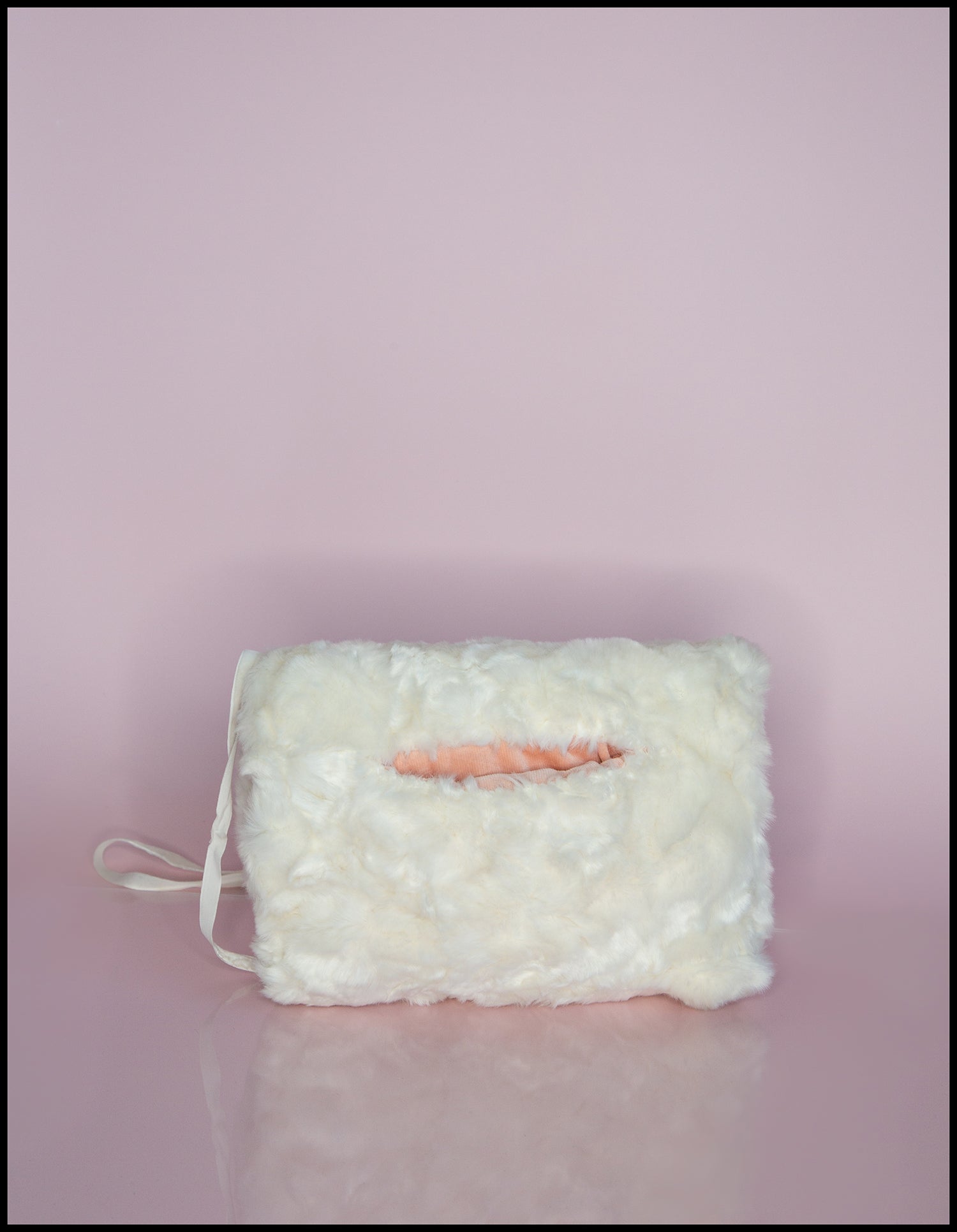 Ivory Faux Fur Muff Hand warmer Bag