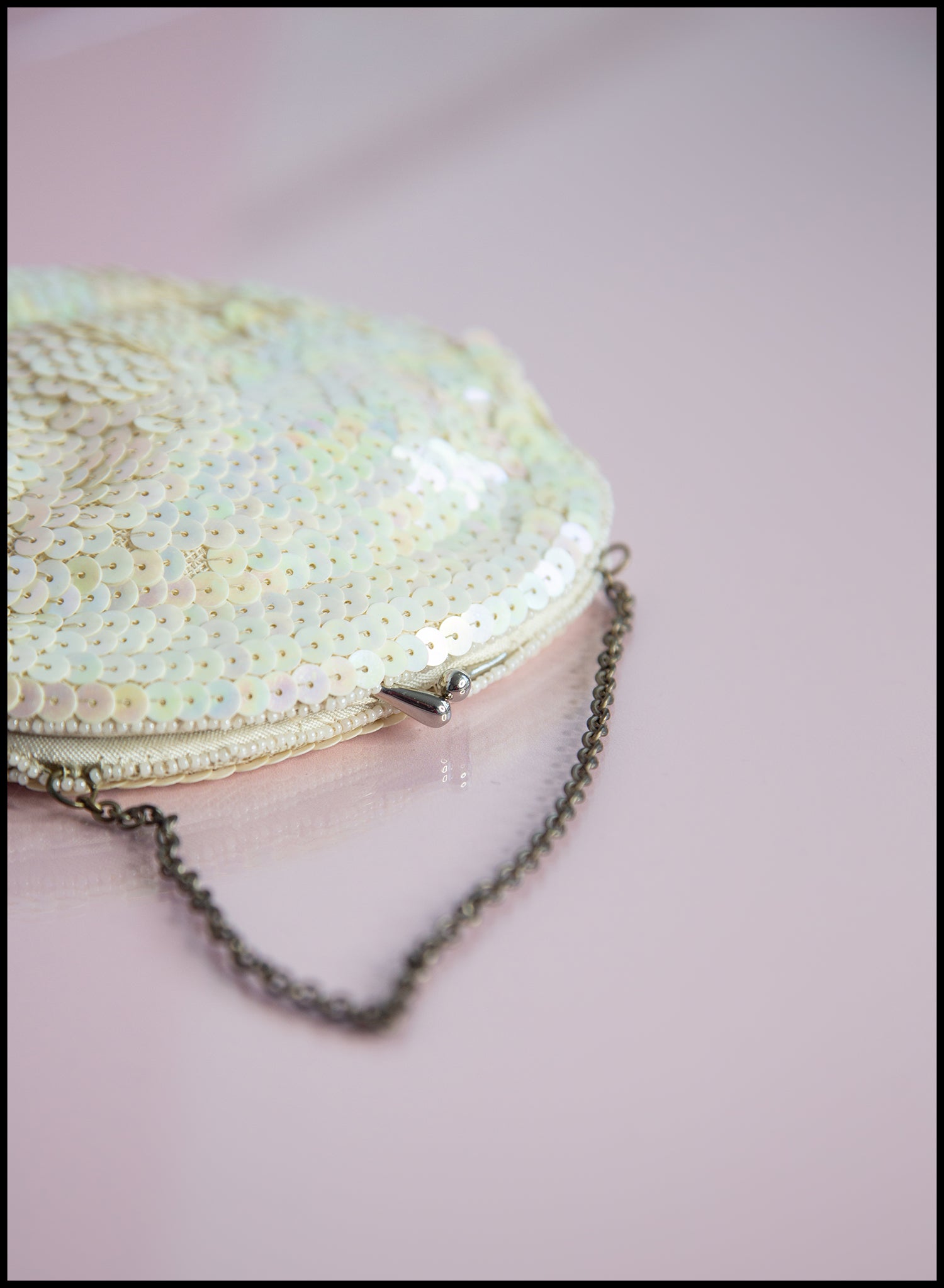 1950s Encore White Beaded Sequin Purse | Vintage 50s Formal Handbag |  Women's Wedding Bridal Accessories - Clutches & Evening Bags