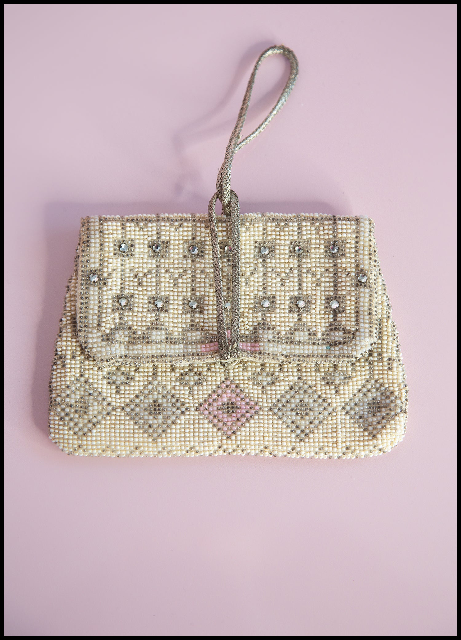 Vintage 1920s Pastel Art Deco Beaded Purse