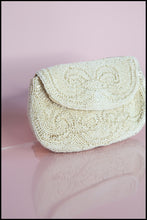 Vintage 1920s Ivory Glass Beaded Belt Purse