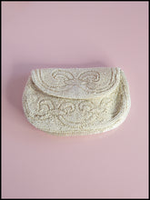 Vintage 1920s Ivory Glass Beaded Belt Purse
