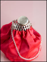 Vintage 1950s Shocking Pink Satin Evening Bag