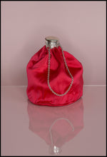 Vintage 1950s Shocking Pink Satin Evening Bag