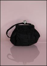 Vintage 1950s Black Taffeta Evening Bag