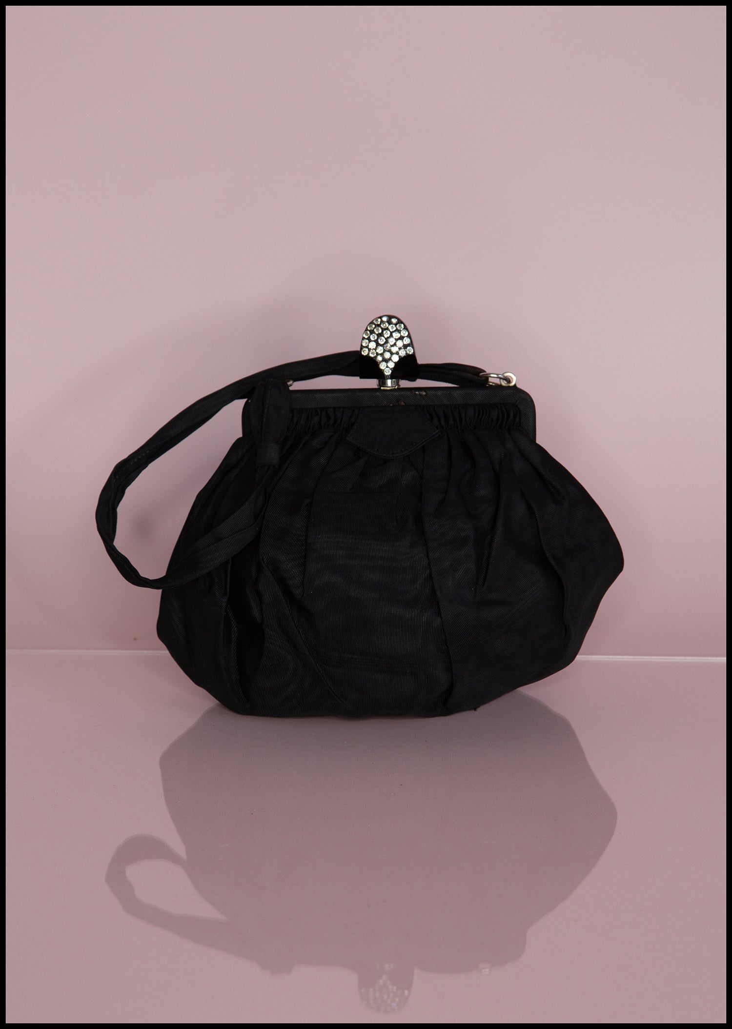 Vintage 1950s Black Taffeta Evening Bag – ALEXANDRAKING