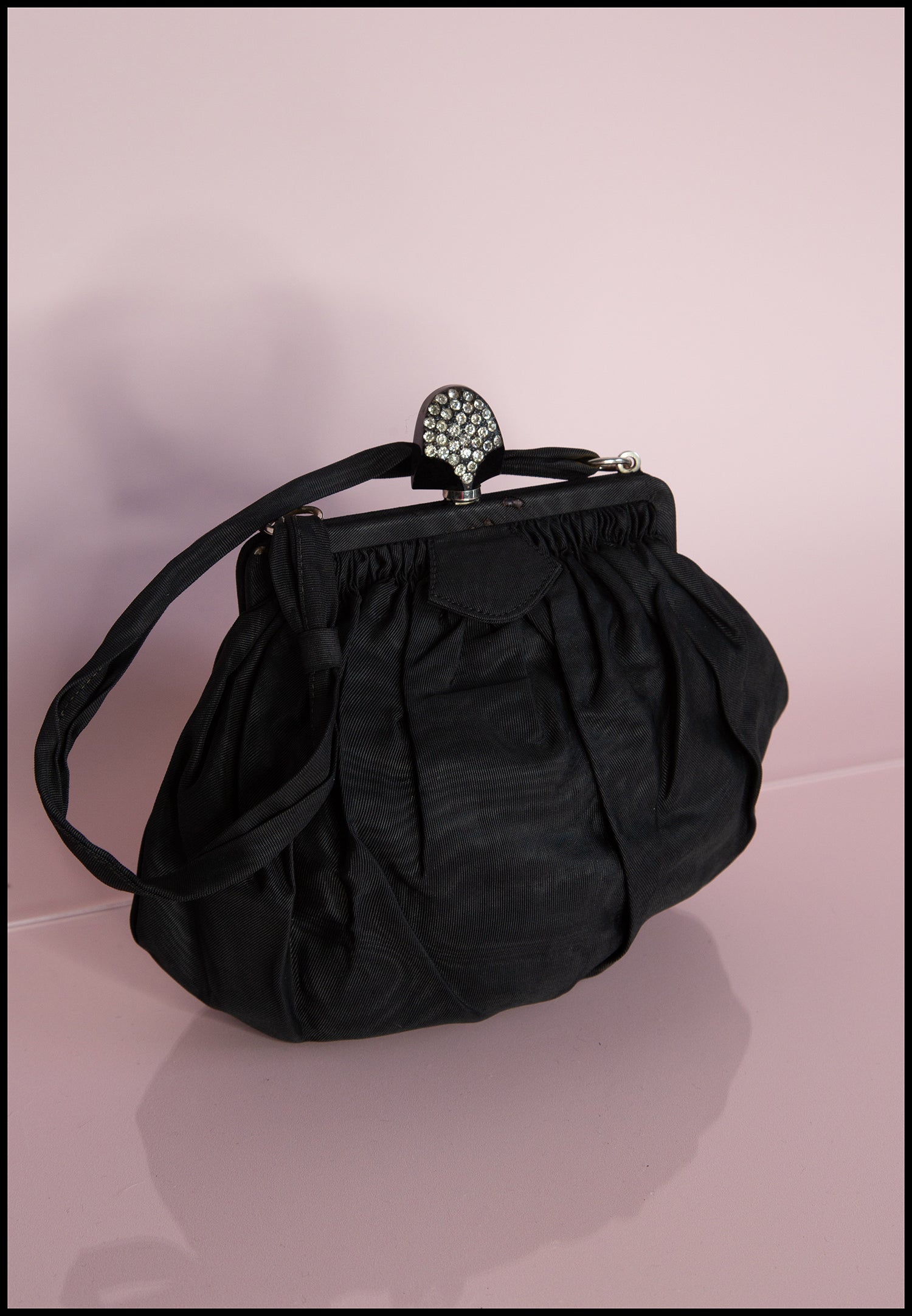 Vintage 1950s Black Taffeta Evening Bag – ALEXANDRAKING