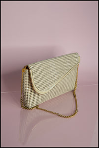 Vintage 1970s Cream Glomesh Clutch Bag