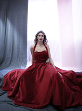 Crimson - Red Velvet Ballgown Dress