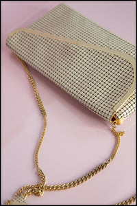 Vintage 1970s Cream Glomesh Clutch Bag