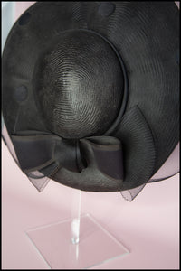 Vintage 1980s Black Dot Wide Brim Hat