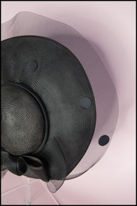 Vintage 1980s Black Dot Wide Brim Hat