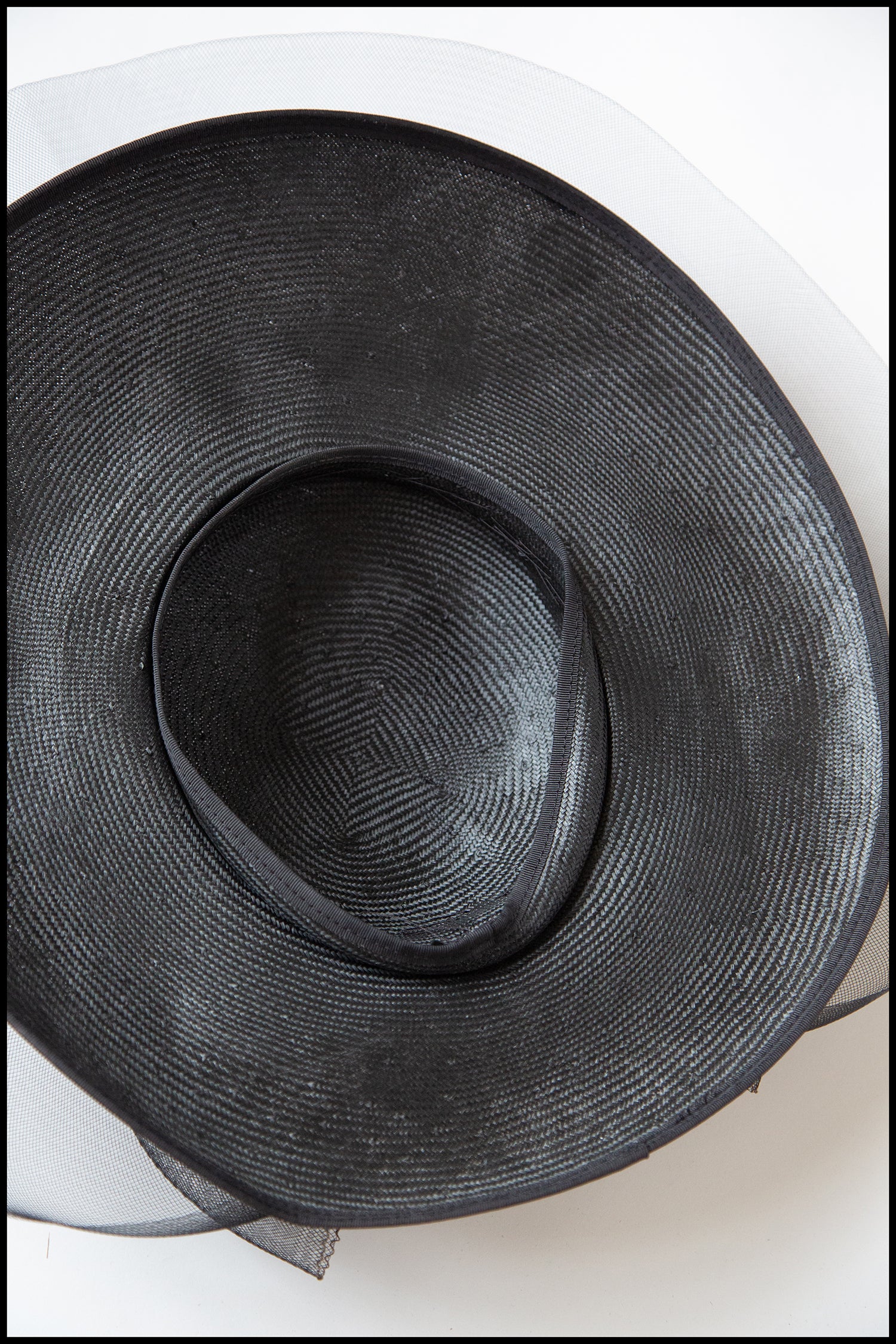 Vintage 1980s Black Dot Wide Brim Hat