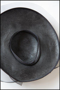 Vintage 1980s Black Dot Wide Brim Hat