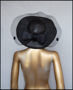 Vintage 1980s Black Dot Wide Brim Hat