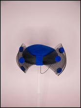 Vintage 1980s Blue Dot Pill Box Hat
