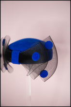 Vintage 1980s Blue Dot Pill Box Hat