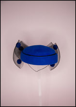 Vintage 1980s Blue Dot Pill Box Hat